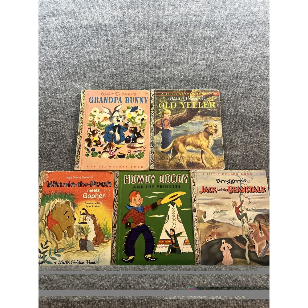 Vintage Little Golden Books Lot of 5 - FOUR "A" First Editions!